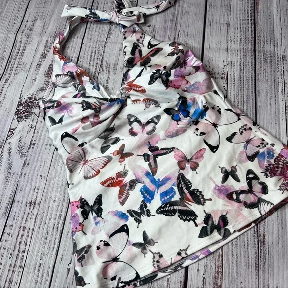 DKNY Butterfly Tankini Swim Top - Picture 1 of 5